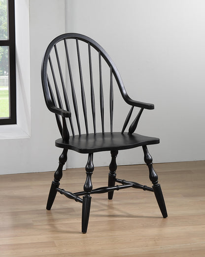 Sunset Trading Black Cherry Selections Windsor Spindleback Dining Chair with Arms