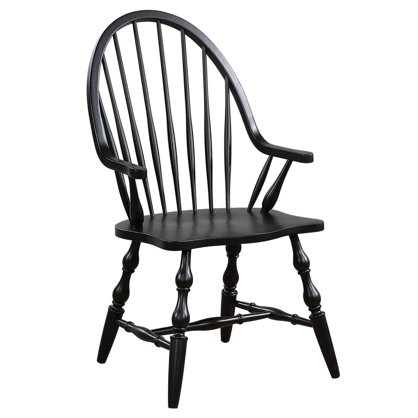 Sunset Trading Black Cherry Selections Windsor Spindleback Dining Chair with Arms