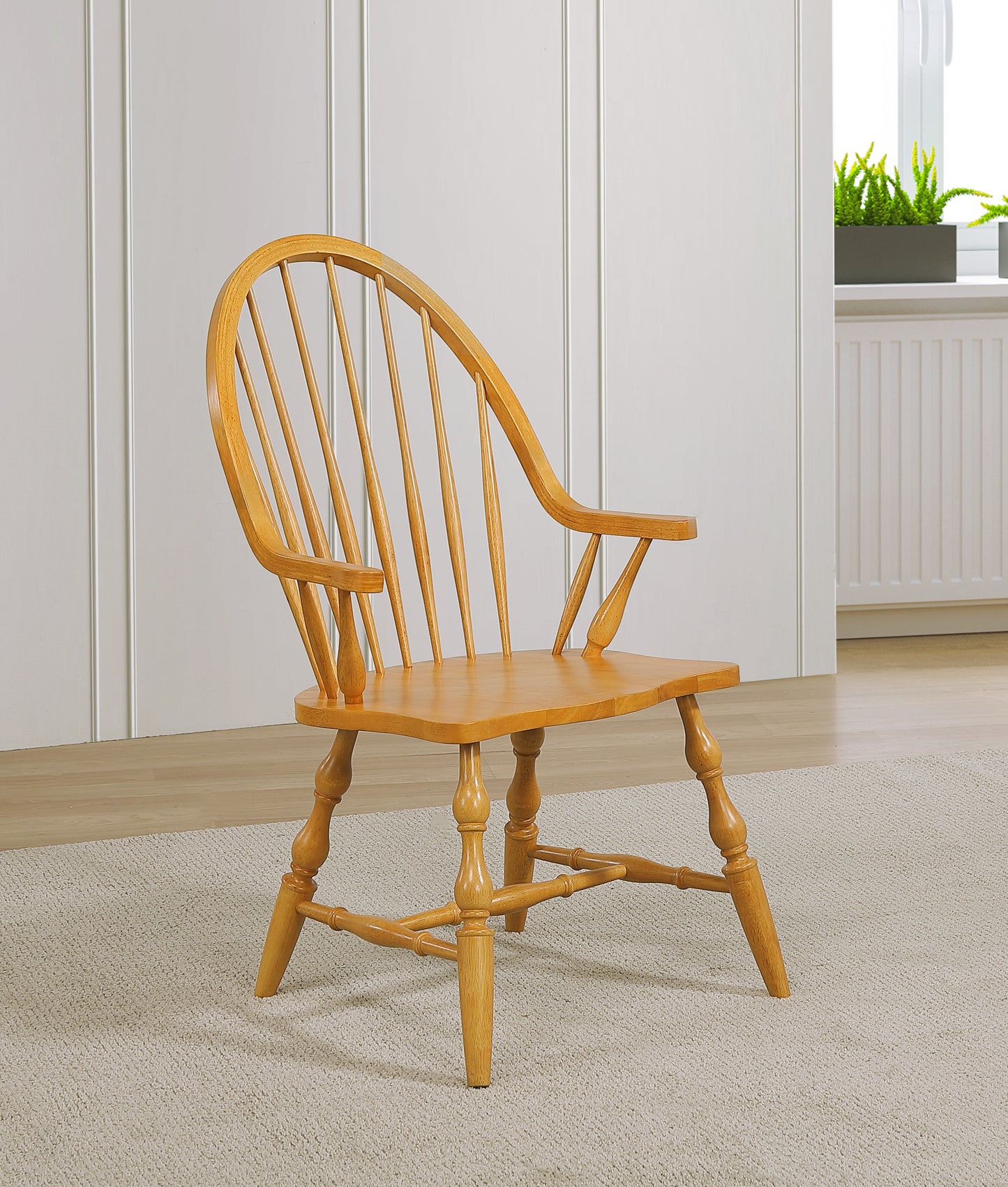 Sunset Trading Oak Selections Windsor Spindleback Dining Chair with Arms