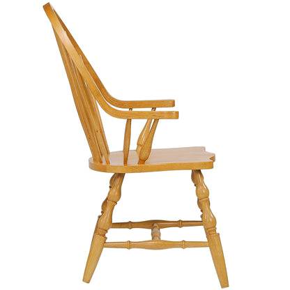 Sunset Trading Oak Selections Windsor Spindleback Dining Chair with Arms