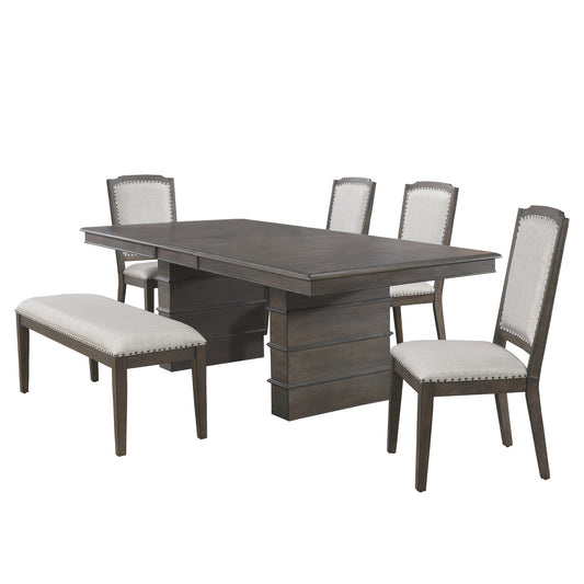 Sunset Trading Cali 6 Piece 96" Rectangular Extendable Dining Table Set