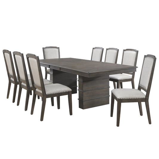 Sunset Trading Cali 9 Piece 96" Rectangular Extendable Dining Table Set 