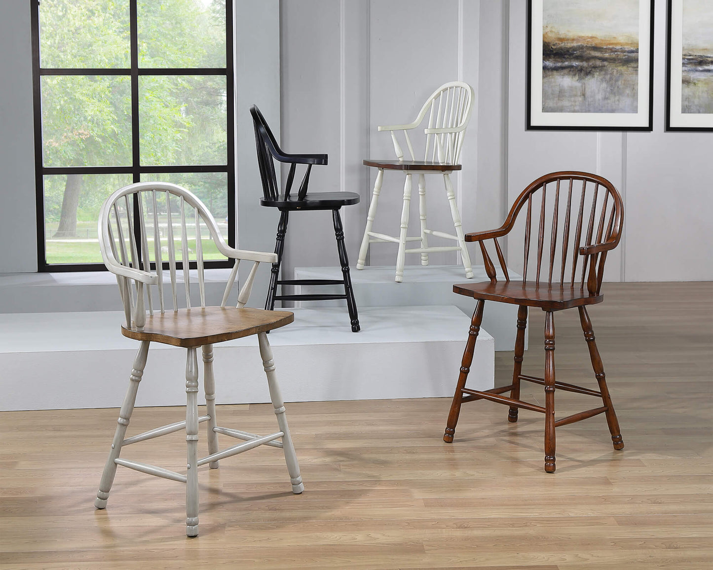 Sunset Trading Country Grove 24" Windsor Barstools with Arms