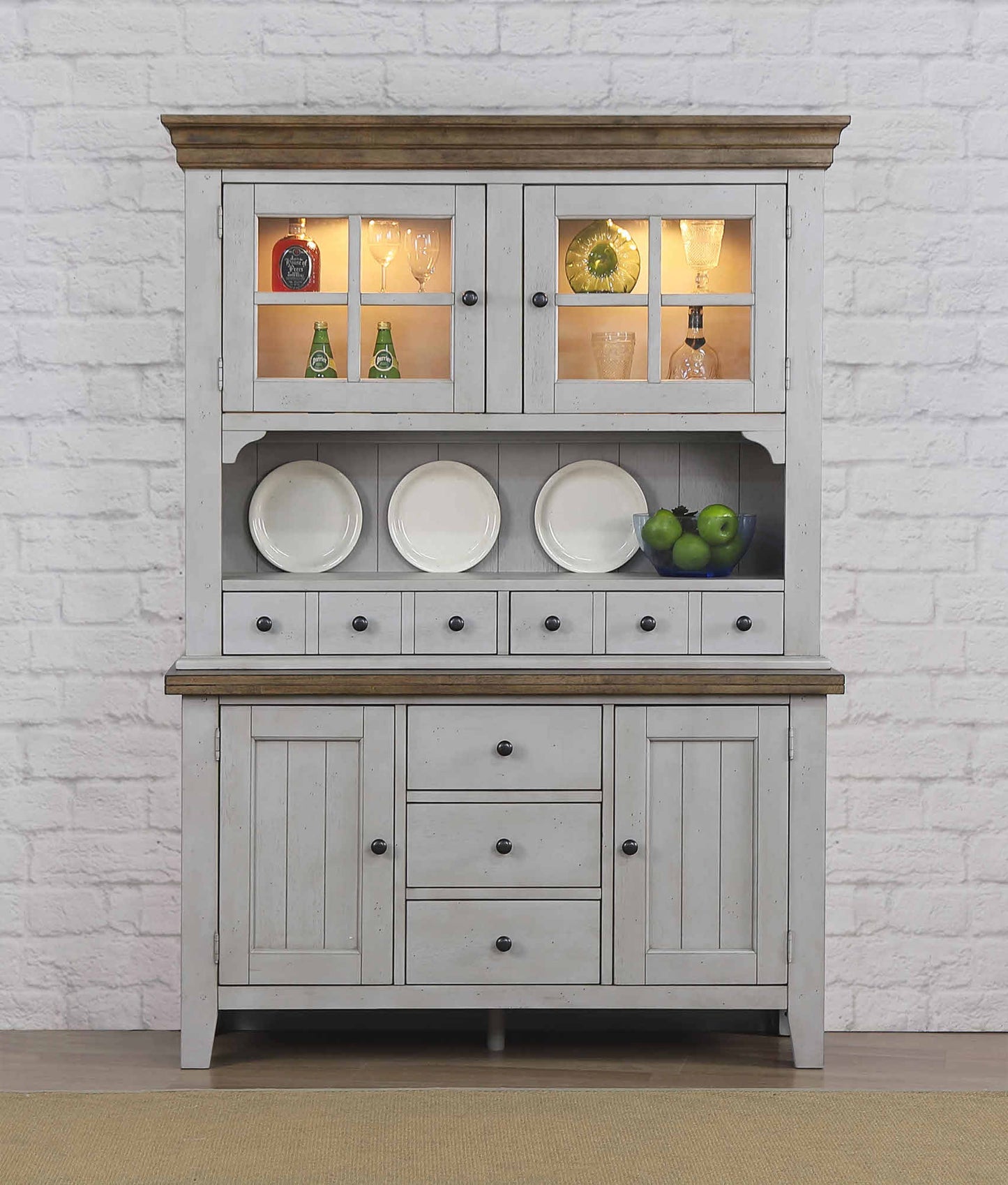 Sunset Trading Country Grove Buffet and Lighted Hutch