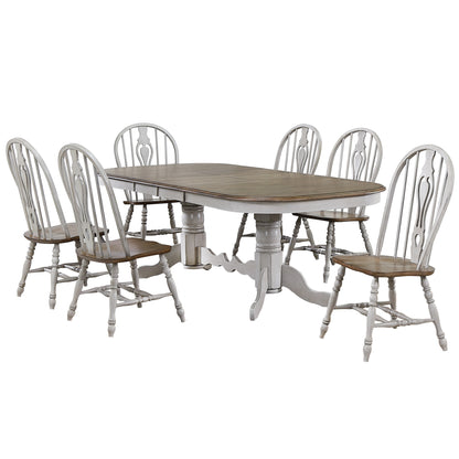 Sunset Trading Country Grove 7 Piece 96" Oval Double Pedestal Extendable Dining Table Set