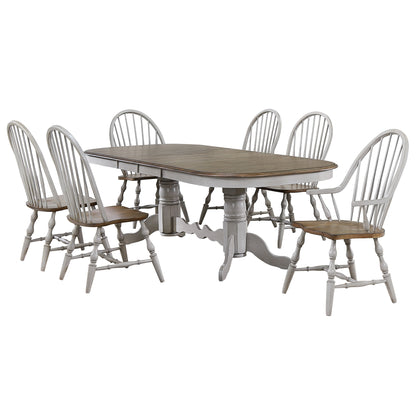 Sunset Trading Country Grove 7 Piece 96" Oval Double Pedestal Extendable Dining Table Set