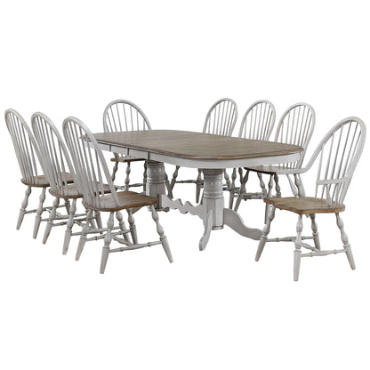 Sunset Trading Country Grove 9 Piece 96" Oval Double Pedestal Extendable Dining Table Set