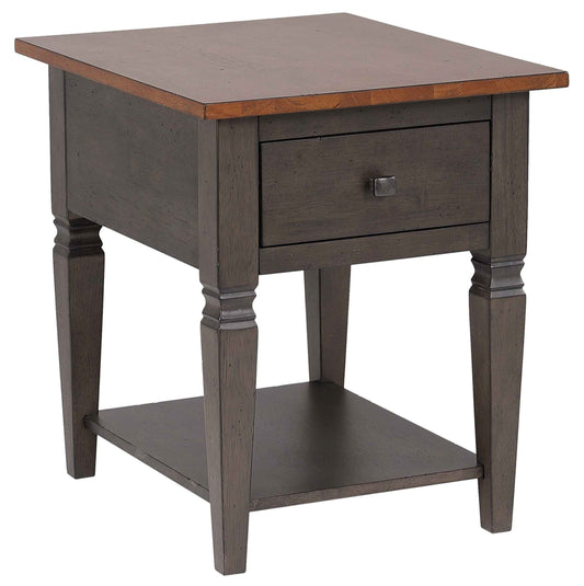 Sunset Trading Dakota Living Room End Table with Drawer and Shelf Storage