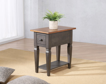 Sunset Trading Dakota 14" Narrow End Table with Drawer & Shelf Storage