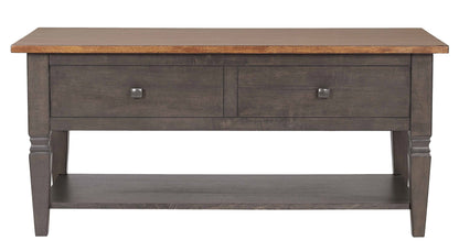 Sunset Trading Dakota 22x44 Rectangular Coffee Table with Drawers and Storage Shelf