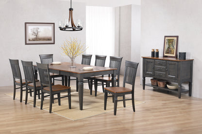 Sunset Trading Dakota 6 Piece 60-78" Expanding Dining Table Set with 8 Slat Back Chairs