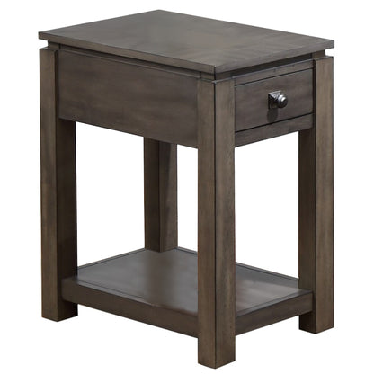 Sunset Trading Shades of Gray Narrow End Table with Drawer and Shelf