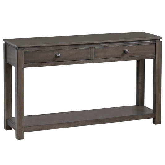 Sunset Trading Shades of Gray Sofa Console with Drawers and Shelf