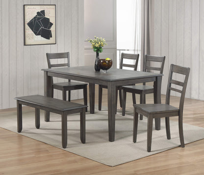 Sunset Trading Shades of Gray 6 Piece 60" Rectangular Dining Table Set