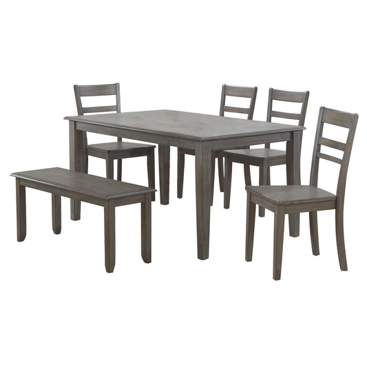 Sunset Trading Shades of Gray 6 Piece 60" Rectangular Dining Table Set