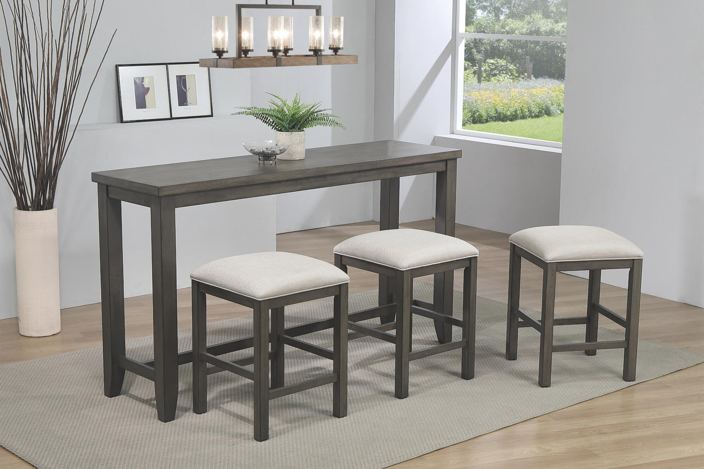 Sunset Trading Shades of Gray 65" Rectangular Narrow Pub Table