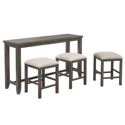 Sunset Trading Shades of Gray 4 Piece 65" Rectangular Narrow Pub Table Set