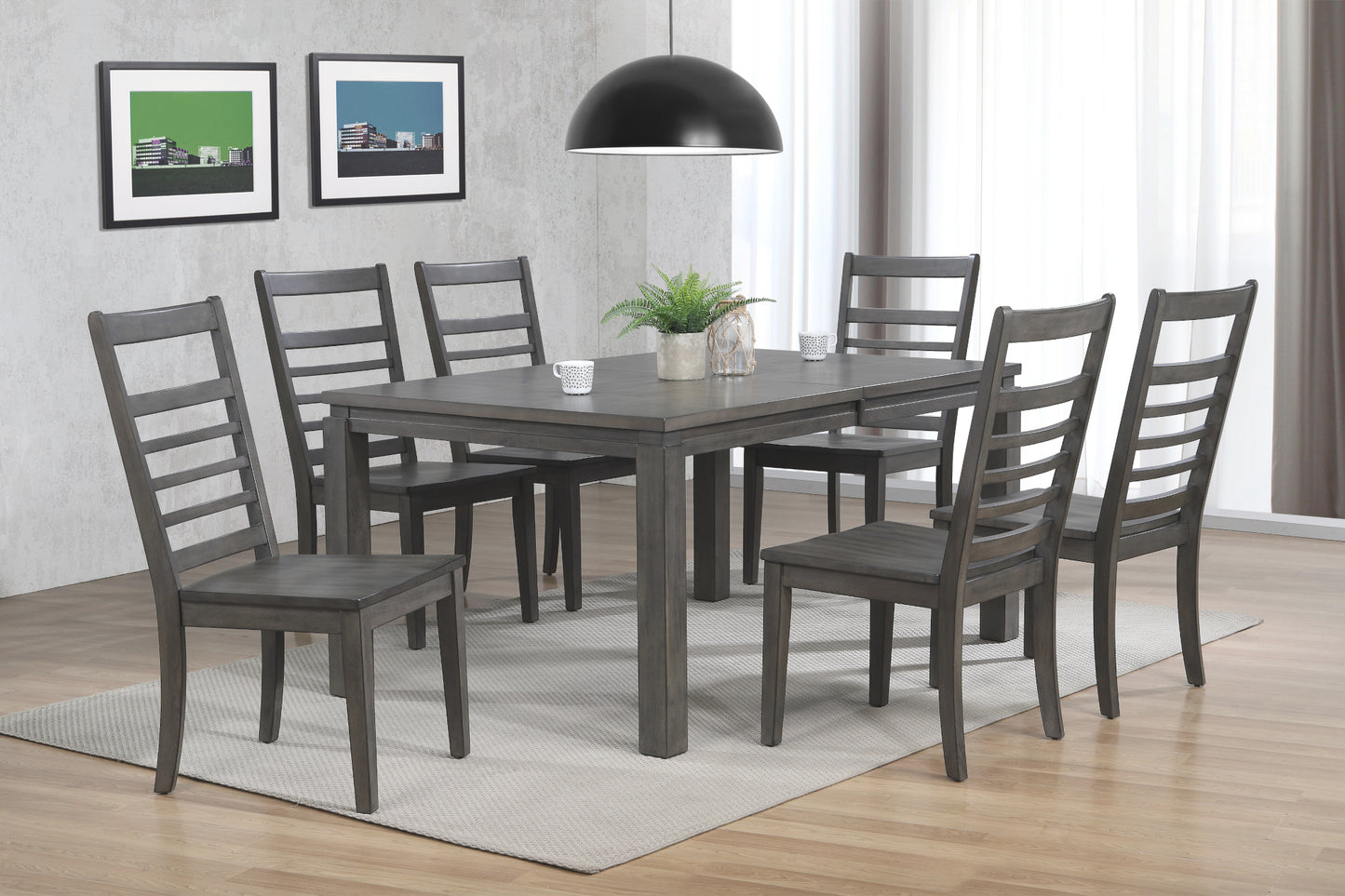 Sunset Trading Shades of Gray 7 Piece 82" Rectangular Extendable Dining Set