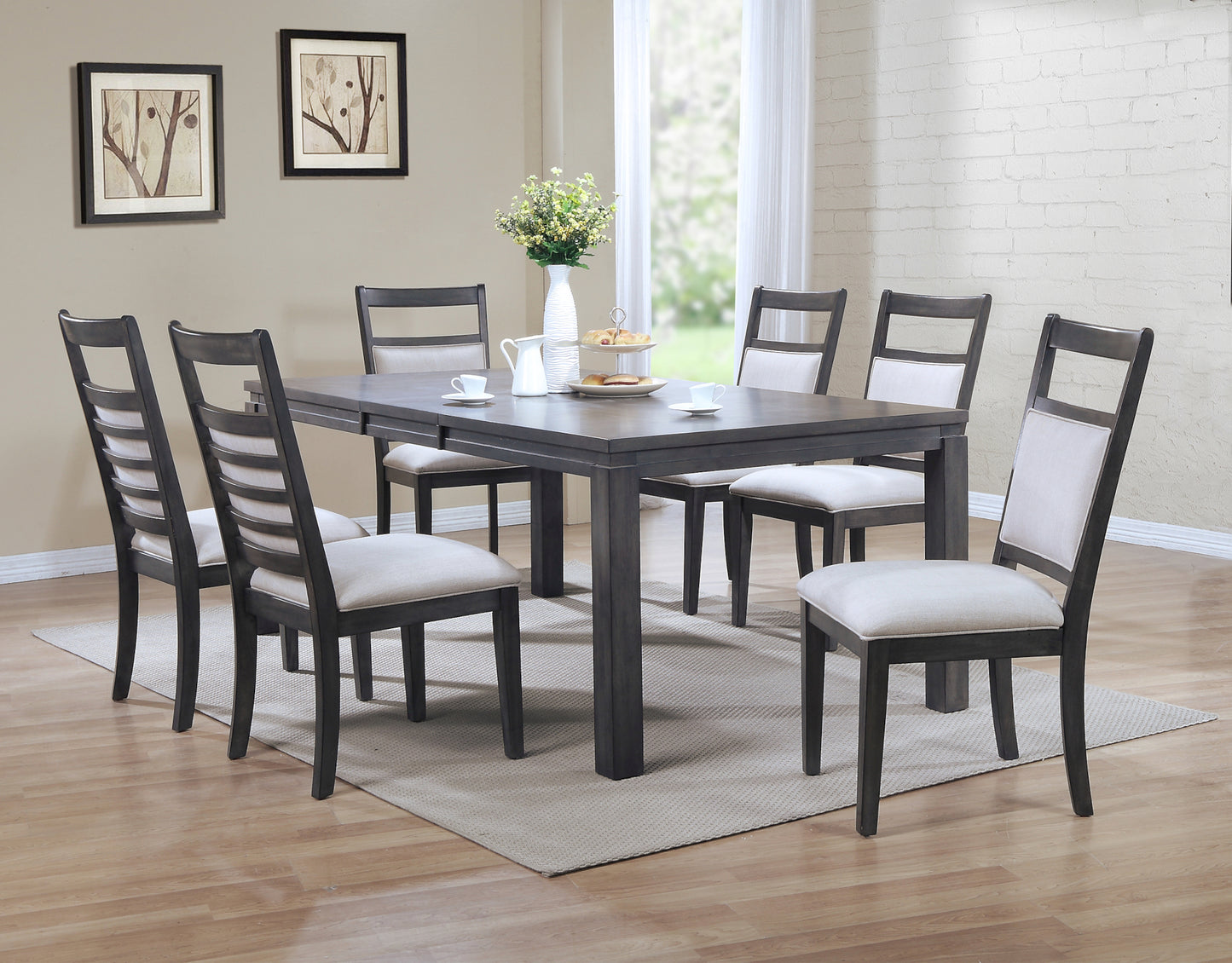 Sunset Trading Shades of Gray 7 Piece 82" Rectangular Extendable Dining Set