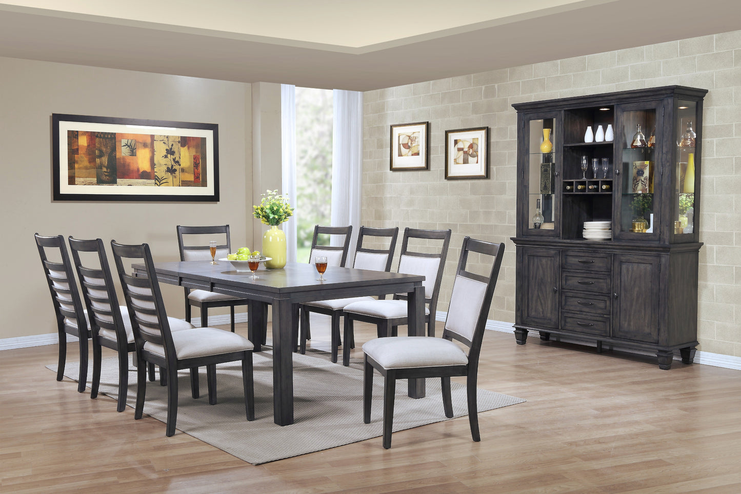 Sunset Trading Shades of Gray 11 Piece 82" Rectangular Extendable Dining Set