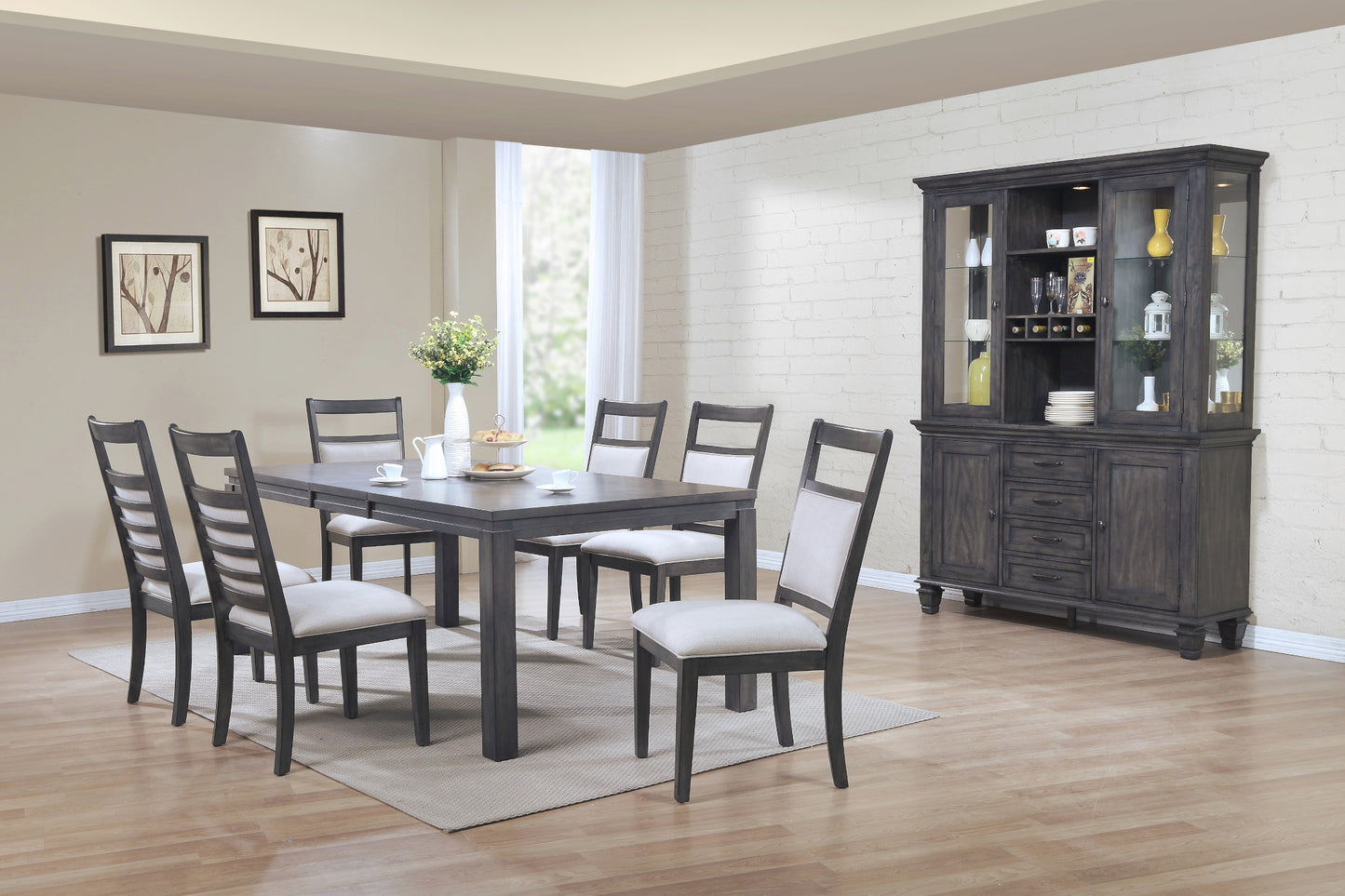 Sunset Trading Shades of Gray 9 Piece 82" Rectangular Extendable Dining Set