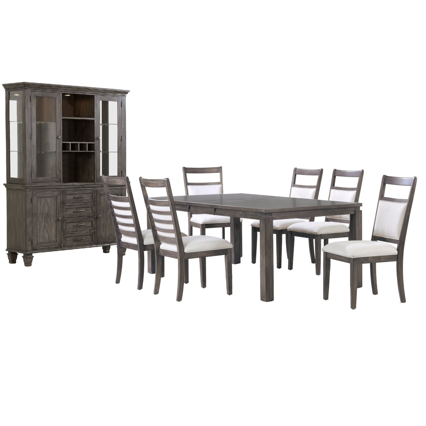 Sunset Trading Shades of Gray 9 Piece 82" Rectangular Extendable Dining Set