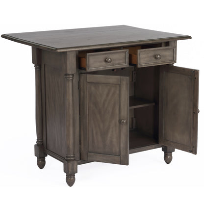 Sunset Trading Shades of Gray Drop Leaf Kitchen Island