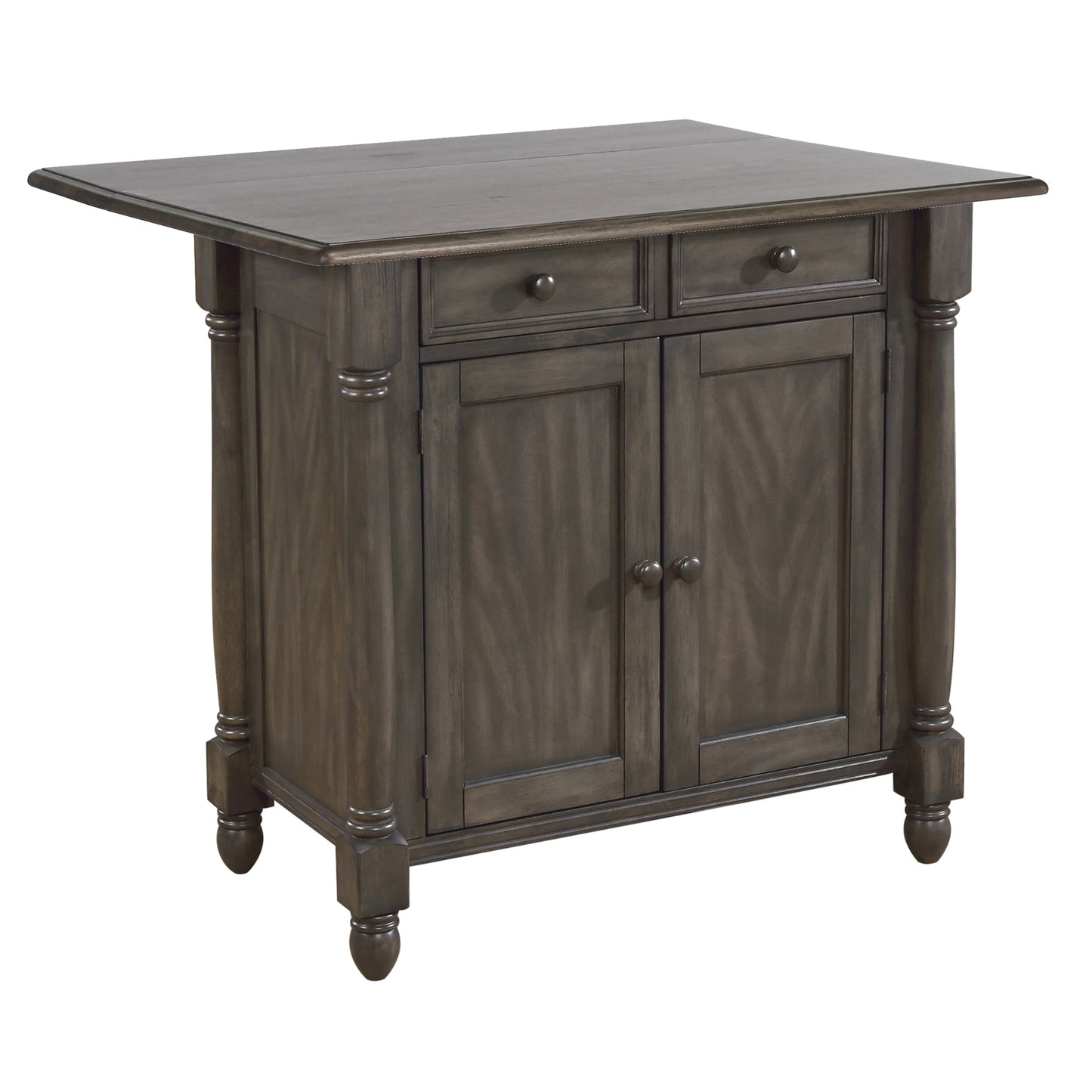 Sunset Trading Shades of Gray Drop Leaf Kitchen Island