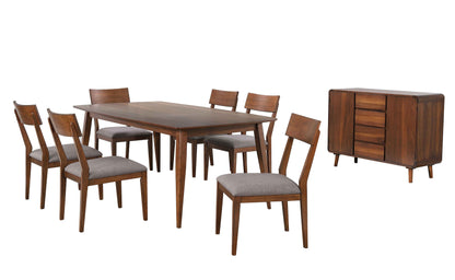 Sunset Trading Mid Century 8 Piece 78" Rectangular Dining Table Set