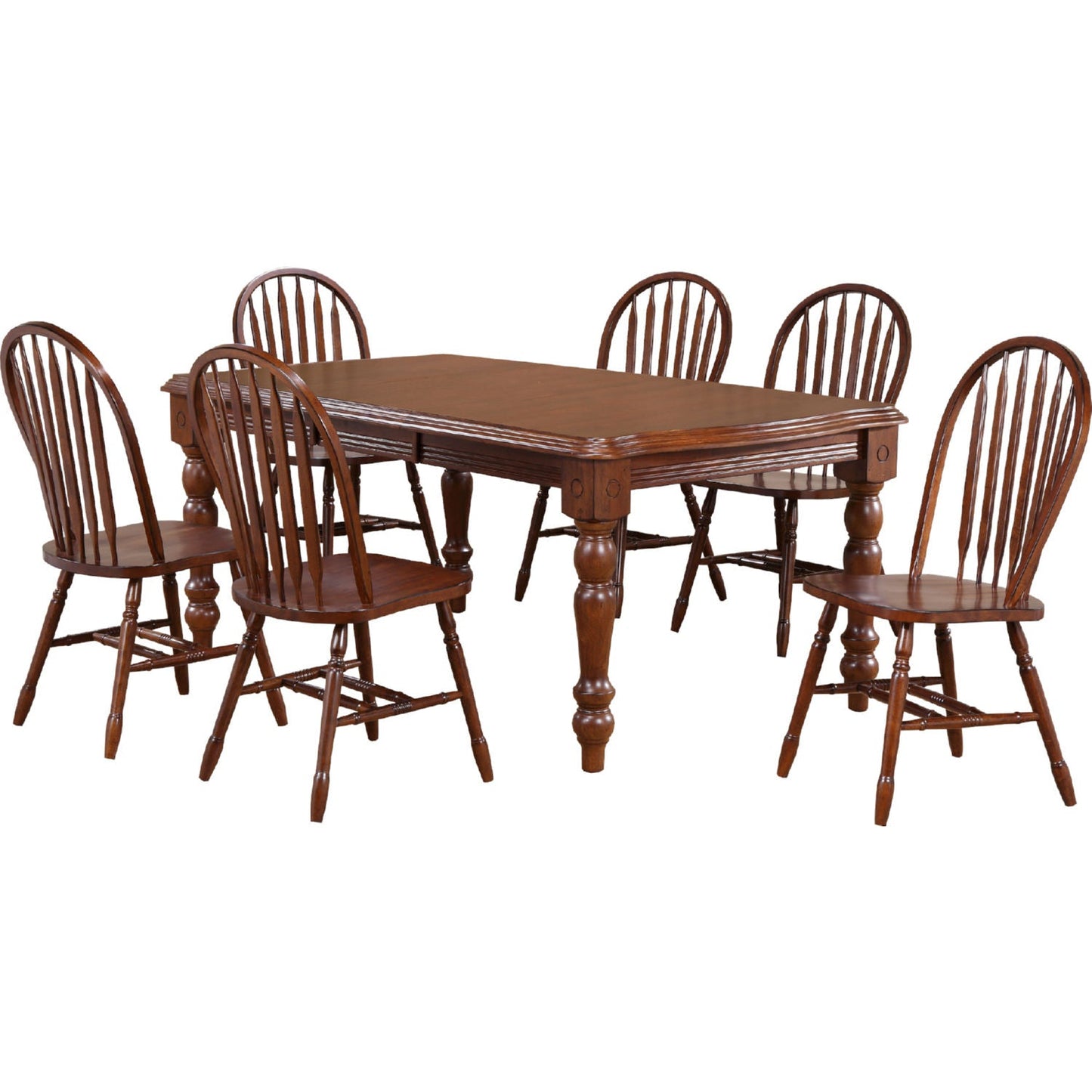 Sunset Trading Andrews 9 Piece 56-72" Rectangular Extendable Dining Set with Arrowback Windsor Chairs