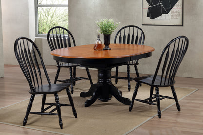 Sunset Trading Black Cherry Selections 5 Piece 66" Oval Extendable Pedestal Dining Set