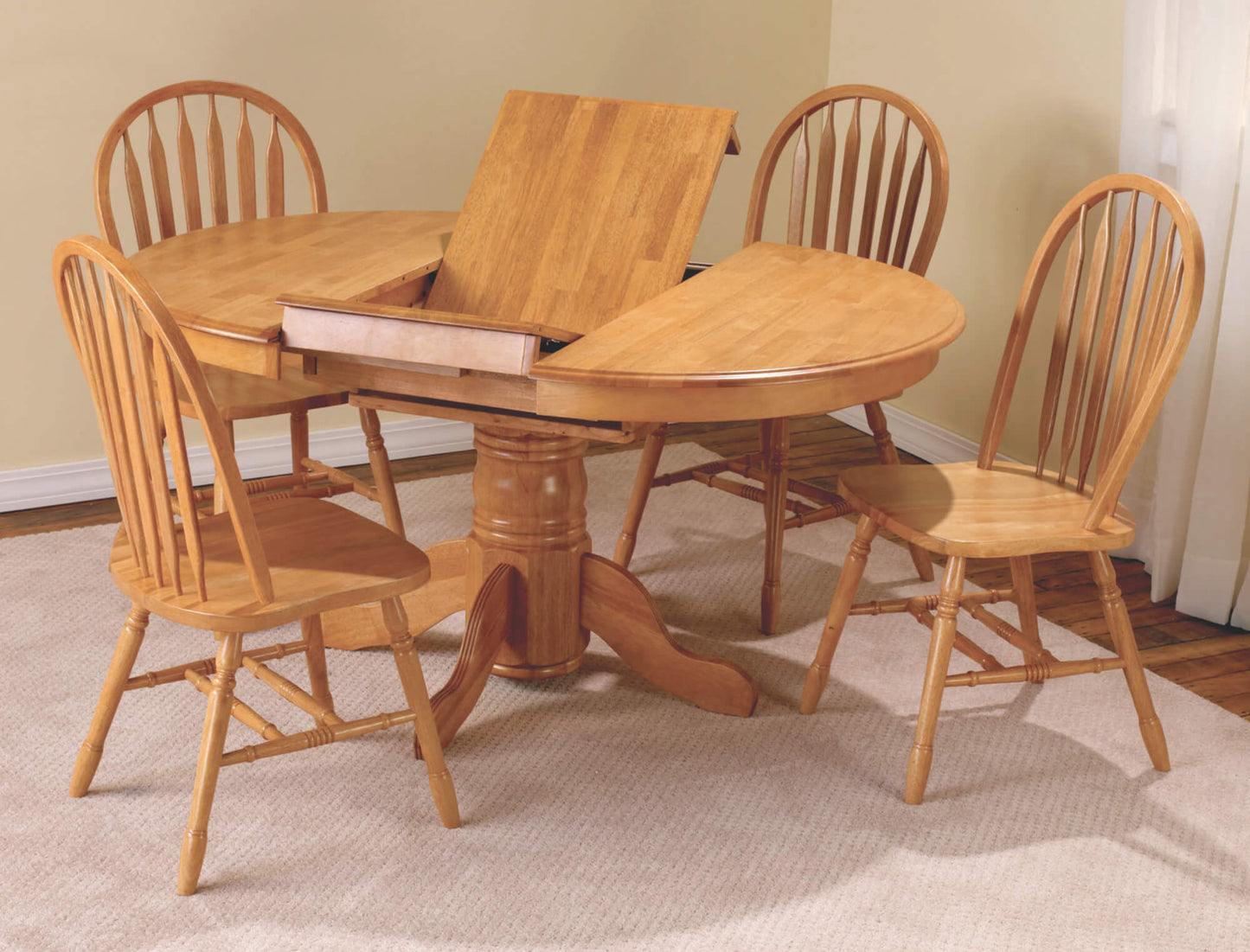 Sunset Trading Oak Selections 5 Piece 66" Oval Extendable Pedestal Dining Set