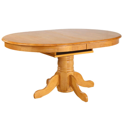 Sunset Trading Oak Selections 66" Oval Pedestal Extendable Butterfly Leaf Dining Table