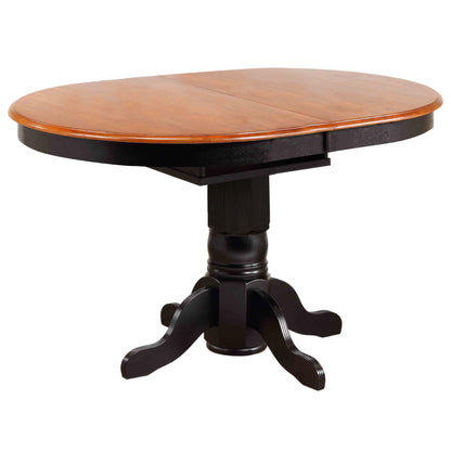 Sunset Trading Black Cherry Selections 66" Oval Pedestal Extendable Butterfly Leaf Pub Table