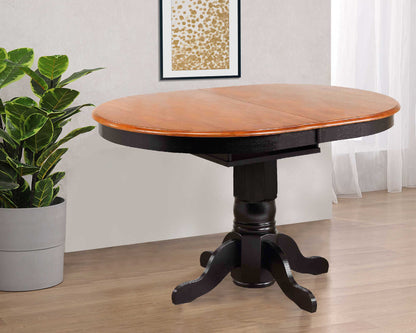 Sunset Trading Black Cherry Selections 66" Oval Pedestal Extendable Butterfly Leaf Pub Table