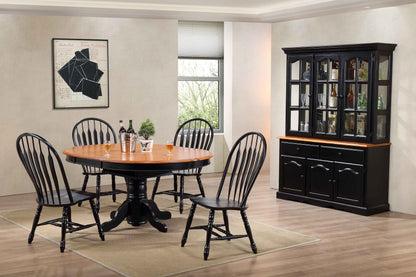 Sunset Trading Black Cherry Selections 7 Piece 48" Round to 66" Oval Extendable Dining Set