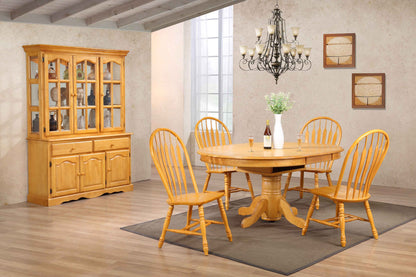 Sunset Trading Oak Selections 7 Piece 48" Round to 66" Oval Extendable Dining Set