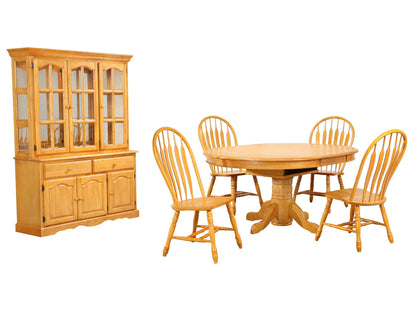 Sunset Trading Oak Selections 7 Piece 48" Round to 66" Oval Extendable Dining Set