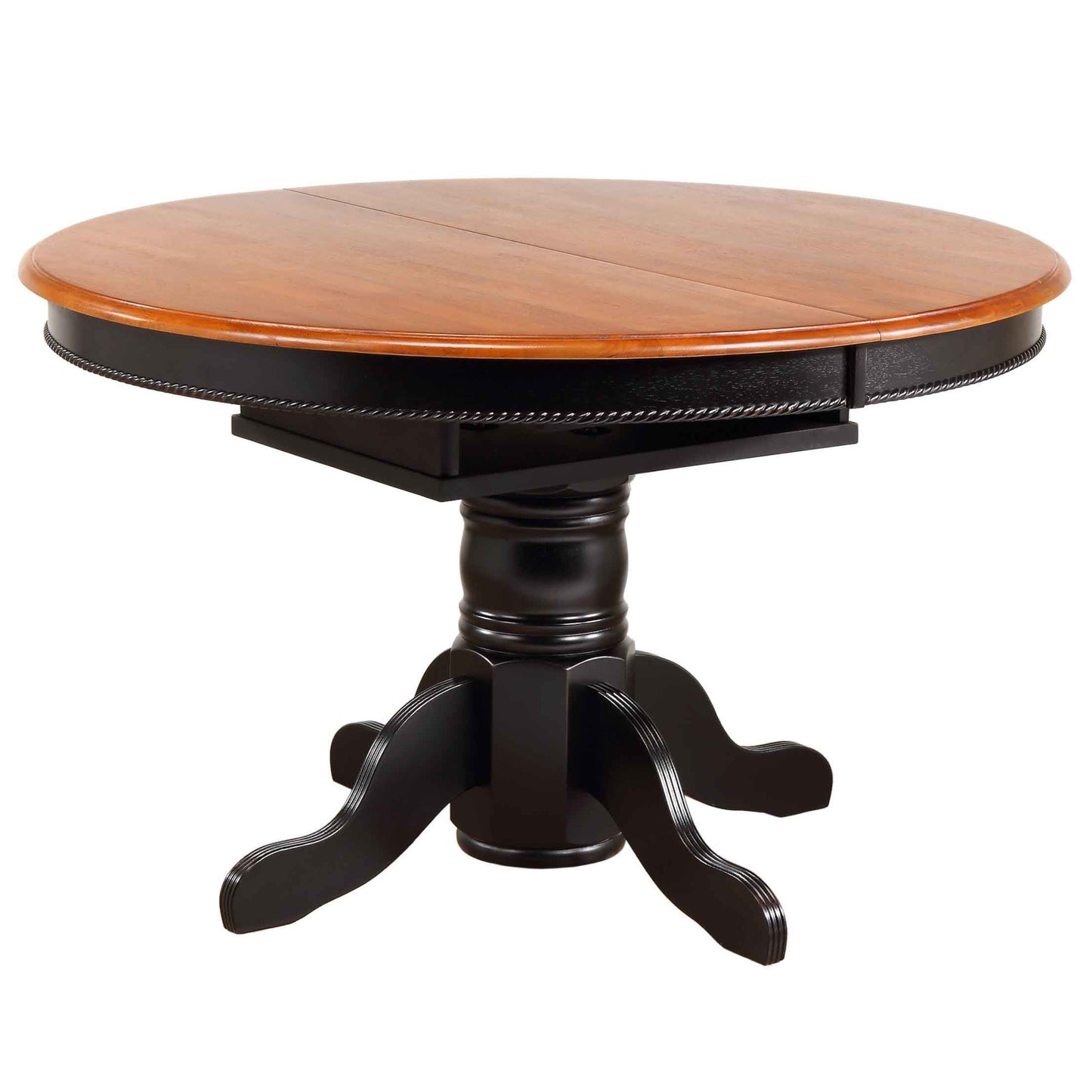 Sunset Trading Black Cherry Selections 48" Round to 66" Oval Extendable Pedestal Dining Table