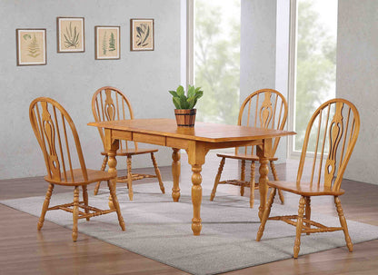 Sunset Trading Oak Selections 5 Piece 72" Rectangular Drop Leaf Extendable Dining Set