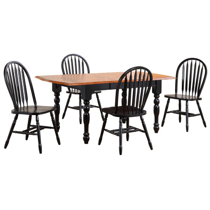 Sunset Trading Black Cherry Selections 5 Piece 72" Rectangular Drop Leaf Extendable Dining Set