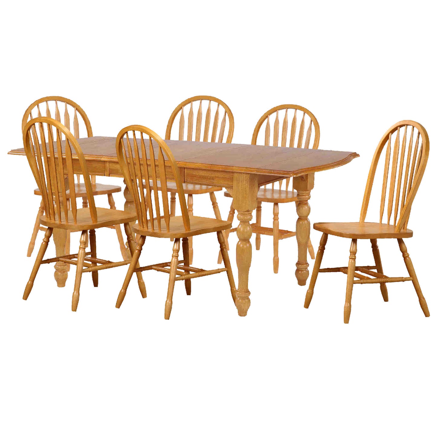 Sunset Trading Oak Selections 7 Piece 72" Rectangular Drop Leaf Extendable Dining Set