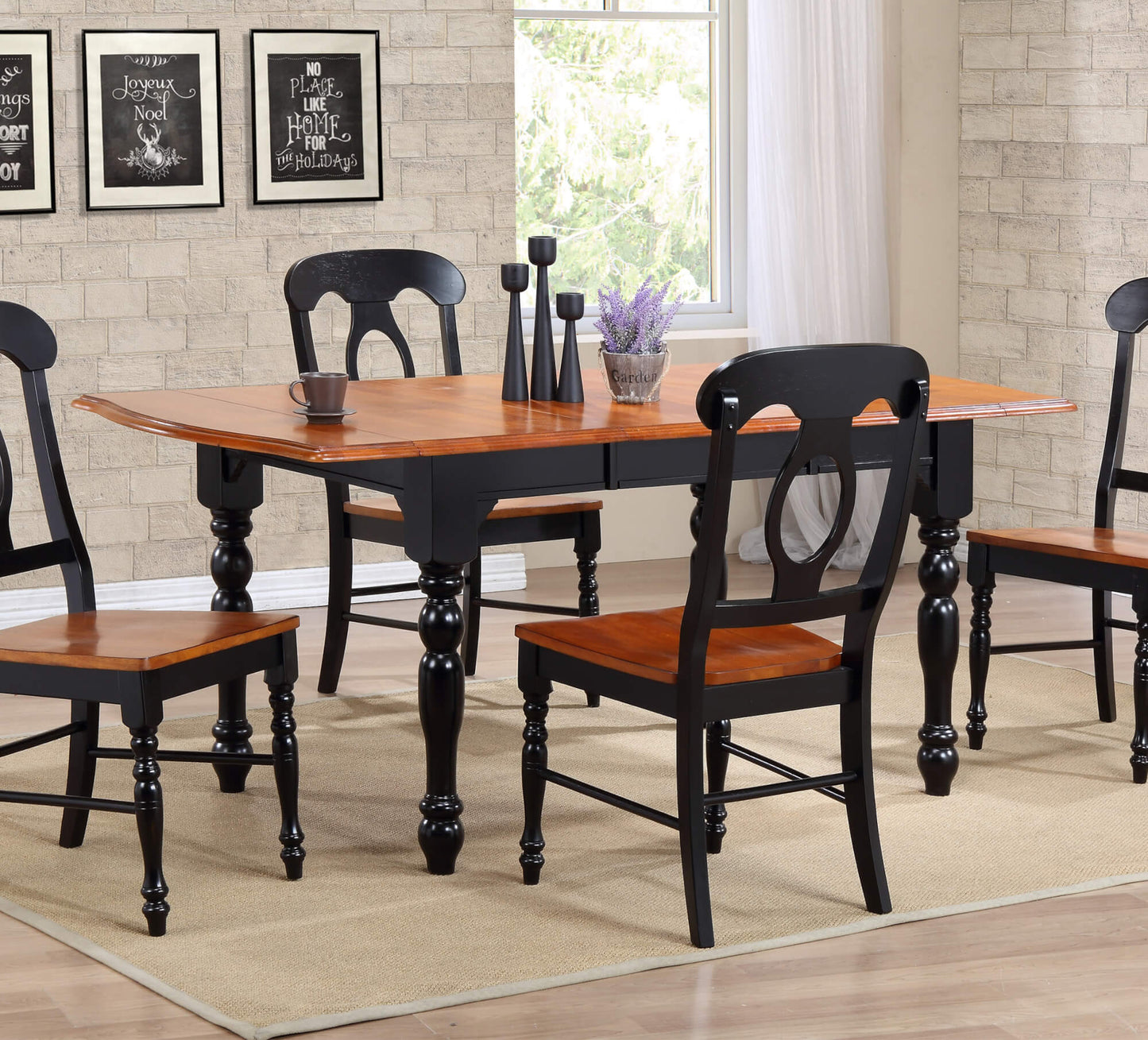 Sunset Trading Black Cherry Selections 72" Rectangular Drop Leaf Extendable Dining Table