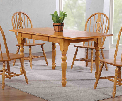 Sunset Trading Oak Selections 72" Rectangular Drop Leaf Extendable Dining Table