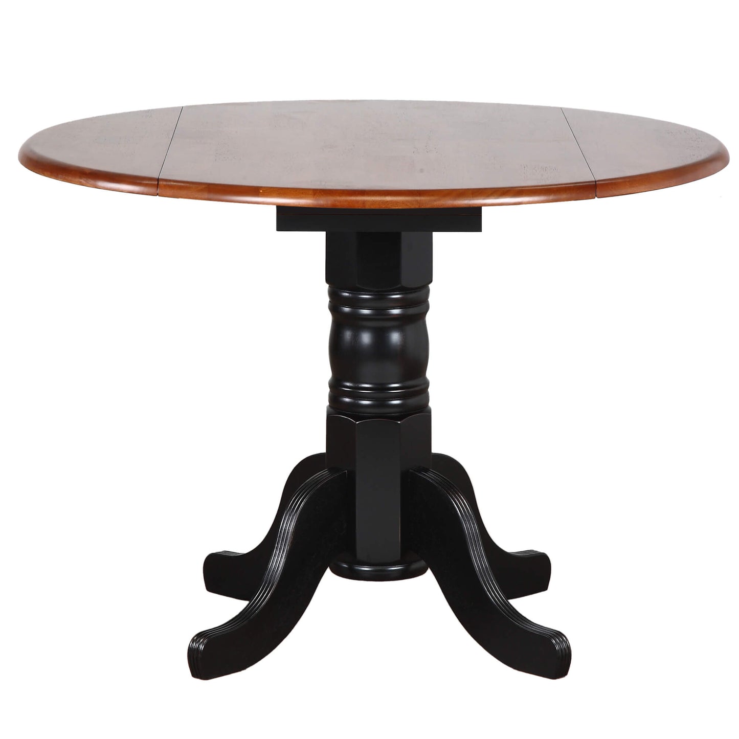 Sunset Trading Black Cherry Selections 3 Piece 42" Round Extendable Dining Set with 2 Black Arrowback Windsor Chairs