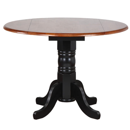 Sunset Trading Black Cherry Selections 42" Round Extendable Drop Leaf Dining Table