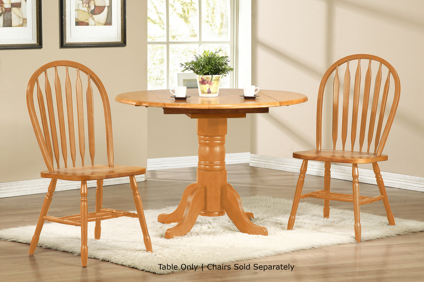 Sunset Trading Oak Selections 42" Round Extendable Drop Leaf Dining Table