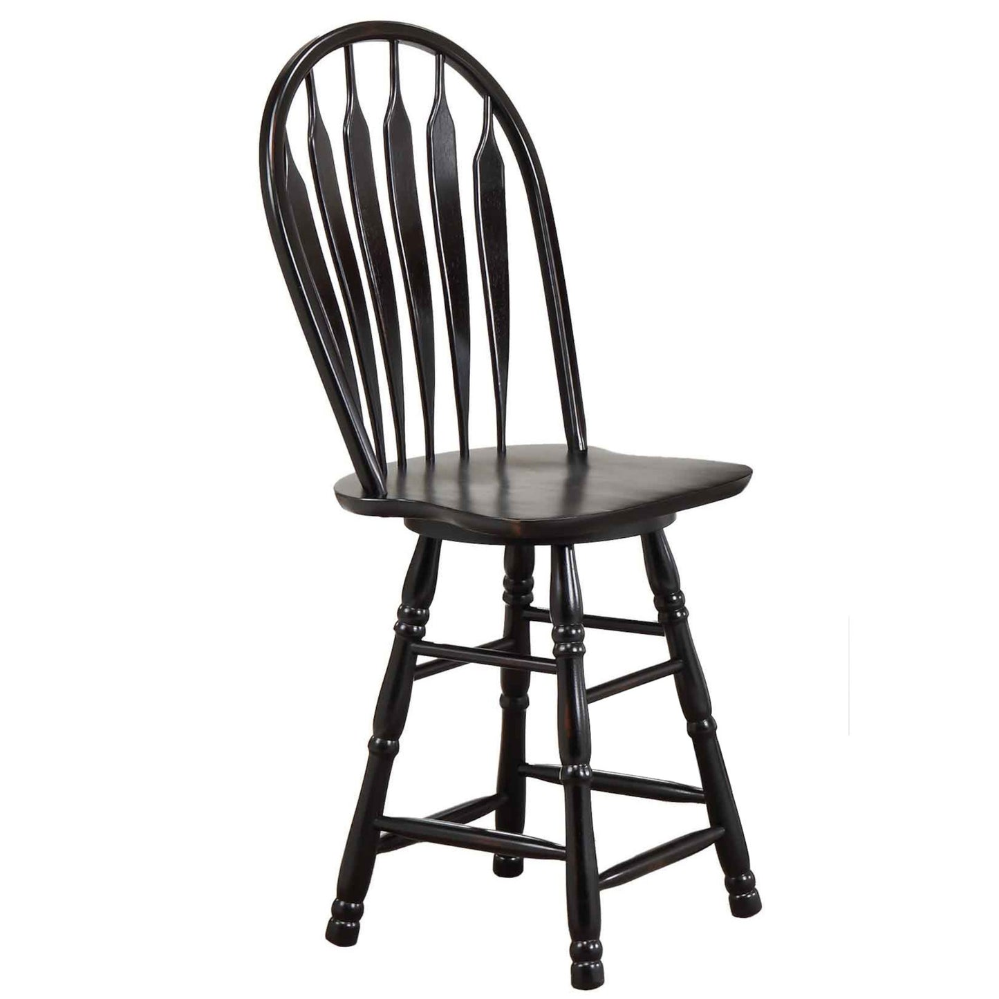 Sunset Trading Black Cherry Selections 3 Piece 42" Round Extendable Drop Leaf Pub Table Set with 2 Swivel Barstools