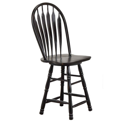 Sunset Trading Black Cherry Selections 3 Piece 42" Round Extendable Drop Leaf Pub Table Set with 2 Swivel Barstools