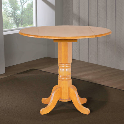 Sunset Trading Oak Selections 42" Round Extendable Drop Leaf Pub Table